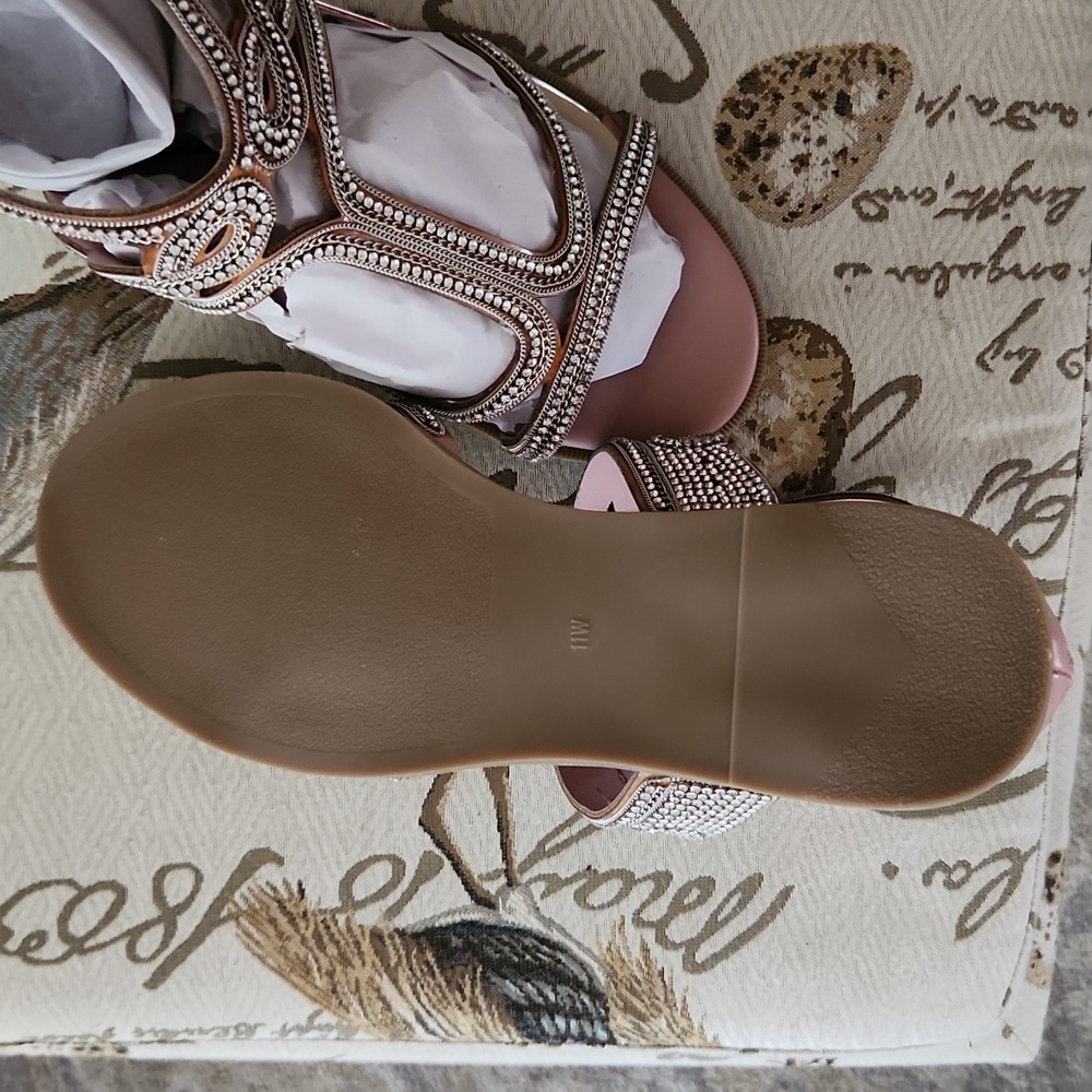 Plus Size Cloudwalker Wide Width Rinestone Sandals - image 8